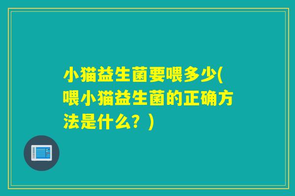 小猫益生菌要喂多少(喂小猫益生菌的正确方法是什么？)