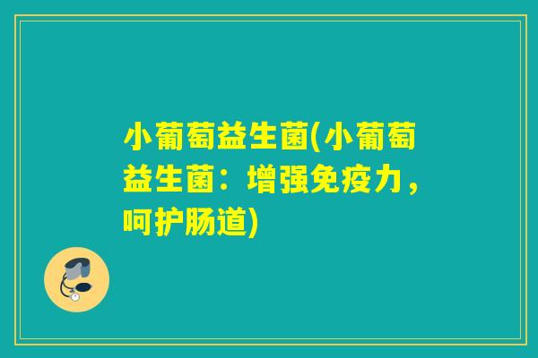 小葡萄益生菌(小葡萄益生菌：增强免疫力，呵护肠道)