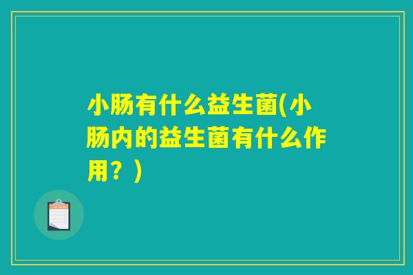 小肠有什么益生菌(小肠内的益生菌有什么作用?) 小肠有什么益生菌(小肠内的益生菌有什么作用?)