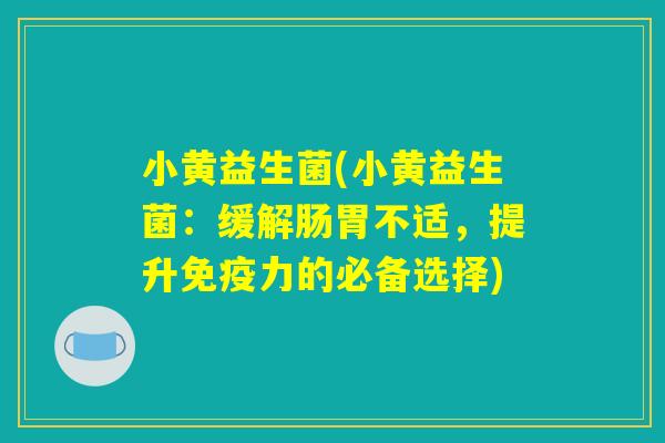 小黄益生菌(小黄益生菌：缓解肠胃不适，提升免疫力的必备选择)