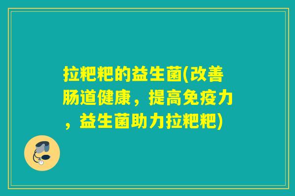 拉粑粑的益生菌(改善肠道健康，提高免疫力，益生菌助力拉粑粑)