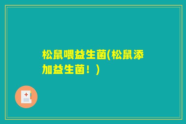 松鼠喂益生菌(松鼠添加益生菌！)