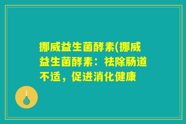挪威益生菌酵素(挪威益生菌酵素：祛除肠道不适，促进消化健康