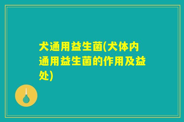 犬通用益生菌(犬体内通用益生菌的作用及益处)