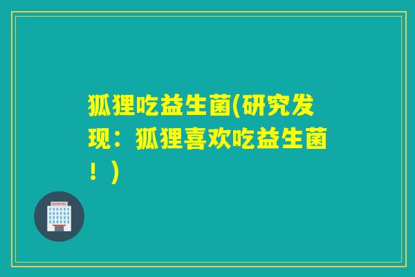 狐狸吃益生菌(研究发现：狐狸喜欢吃益生菌！)