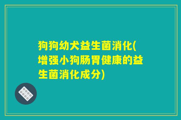 狗狗幼犬益生菌消化(增强小狗肠胃健康的益生菌消化成分)