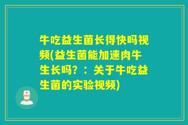 牛吃益生菌长得快吗视频(益生菌能加速肉牛生长吗？：关于牛吃益生菌的实验视频)