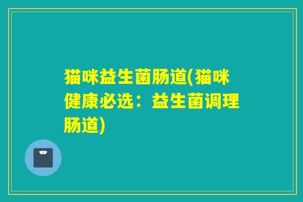 猫咪益生菌肠道(猫咪健康必选：益生菌调理肠道)