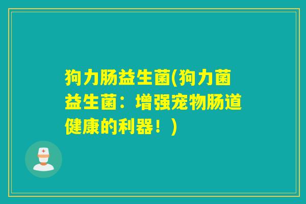 狗力肠益生菌(狗力菌益生菌:增强宠物肠道健康的利器!) 狗力肠益生菌(狗力菌益生菌:增强宠物肠道健康的利器!)