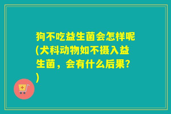 狗不吃益生菌会怎样呢(犬科动物如不摄入益生菌，会有什么后果？)