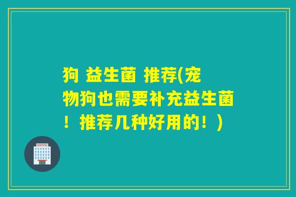 狗 益生菌 推荐(宠物狗也需要补充益生菌！推荐几种好用的！)