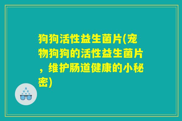 狗狗活性益生菌片(宠物狗狗的活性益生菌片，维护肠道健康的小秘密)