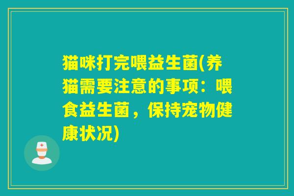 猫咪打完喂益生菌(养猫需要注意的事项：喂食益生菌，保持宠物健康状况)