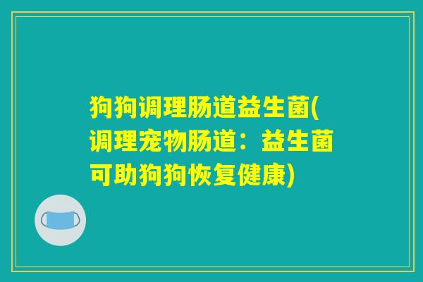 狗狗调理肠道益生菌(调理宠物肠道：益生菌可助狗狗恢复健康)