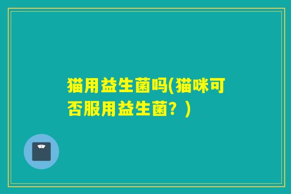 猫用益生菌吗(猫咪可否服用益生菌？)