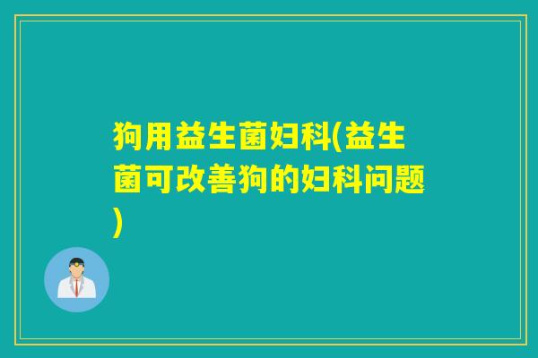 狗用益生菌妇科(益生菌可改善狗的妇科问题)