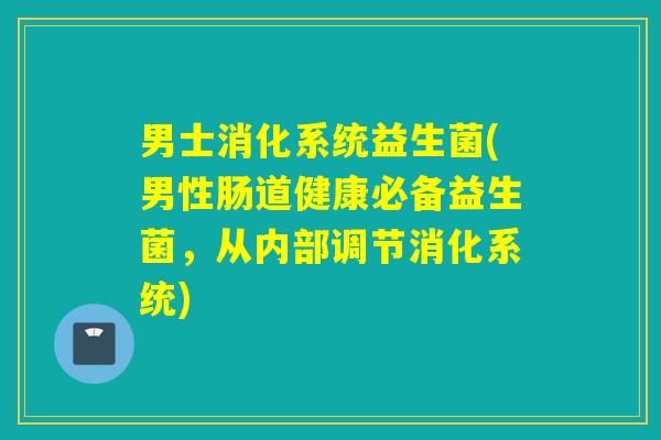 男士消化系统益生菌(男性肠道健康必备益生菌，从内部调节消化系统)