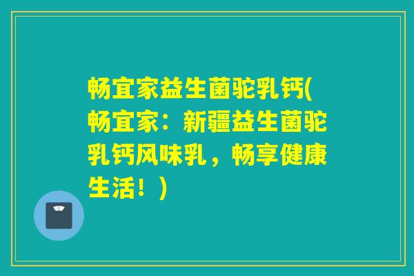 畅宜家益生菌驼乳钙(畅宜家：新疆益生菌驼乳钙风味乳，畅享健康生活！)
