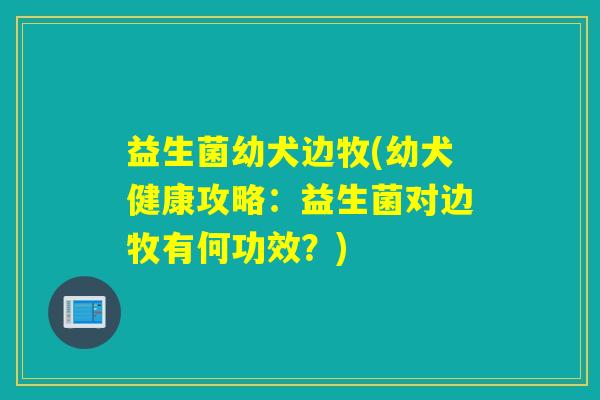 益生菌幼犬边牧(幼犬健康攻略：益生菌对边牧有何功效？)
