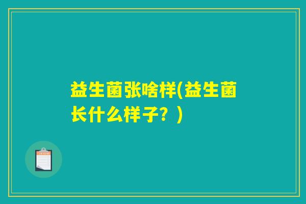 益生菌张啥样(益生菌长什么样子？)
