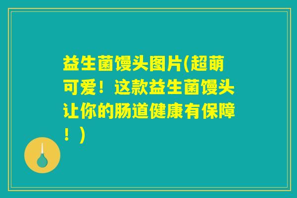 益生菌馒头图片(超萌可爱！这款益生菌馒头让你的肠道健康有保障！)