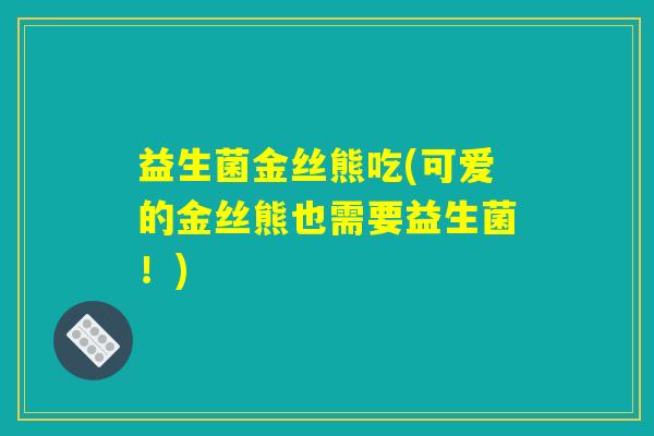 益生菌金丝熊吃(可爱的金丝熊也需要益生菌！)