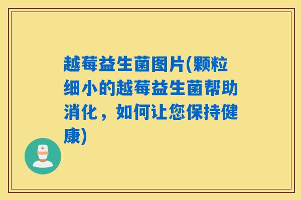 越莓益生菌图片(颗粒细小的越莓益生菌帮助消化，如何让您保持健康)