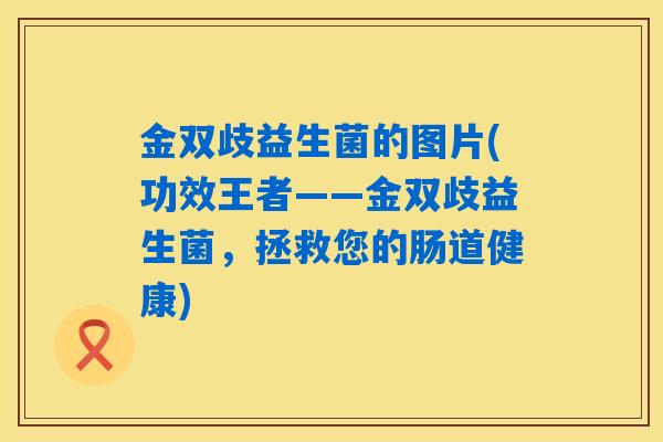 金双歧益生菌的图片(功效王者——金双歧益生菌，拯救您的肠道健康)