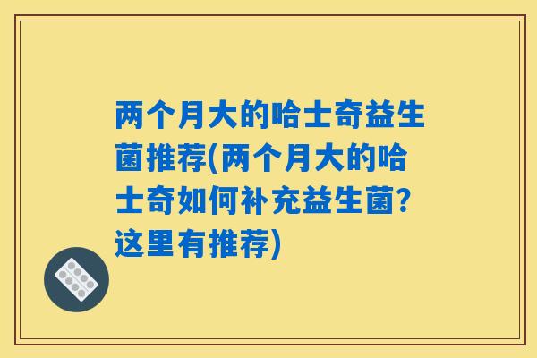 两个月大的哈士奇益生菌推荐(两个月大的哈士奇如何补充益生菌？这里有推荐)