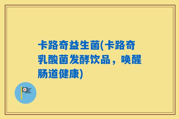 卡路奇益生菌(卡路奇乳酸菌发酵饮品，唤醒肠道健康)