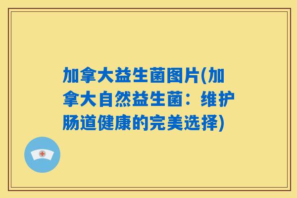 加拿大益生菌图片(加拿大自然益生菌：维护肠道健康的完美选择)