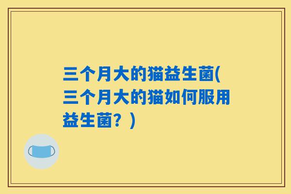 三个月大的猫益生菌(三个月大的猫如何服用益生菌?) 三个月大的猫益生菌(三个月大的猫如何服用益生菌?)