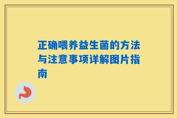 正确喂养益生菌的方法与注意事项详解图片指南