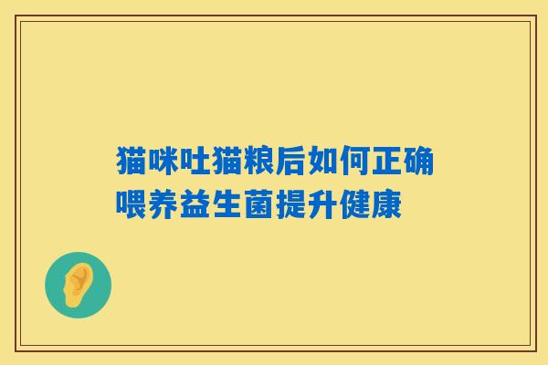 猫咪吐猫粮后如何正确喂养益生菌提升健康