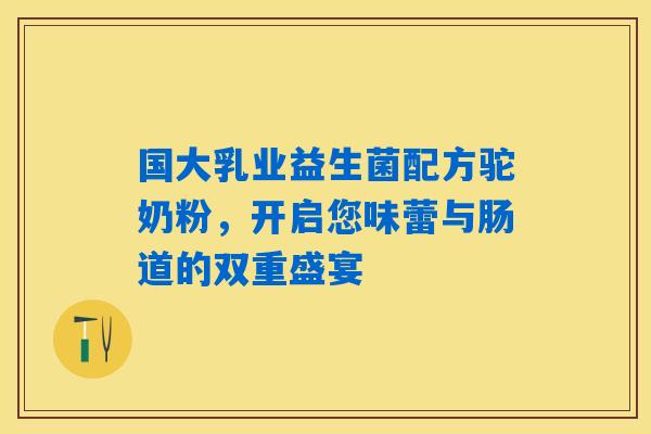 国大乳业益生菌配方驼奶粉，开启您味蕾与肠道的双重盛宴