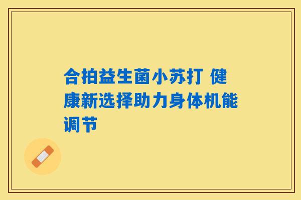 合拍益生菌小苏打 健康新选择助力身体机能调节