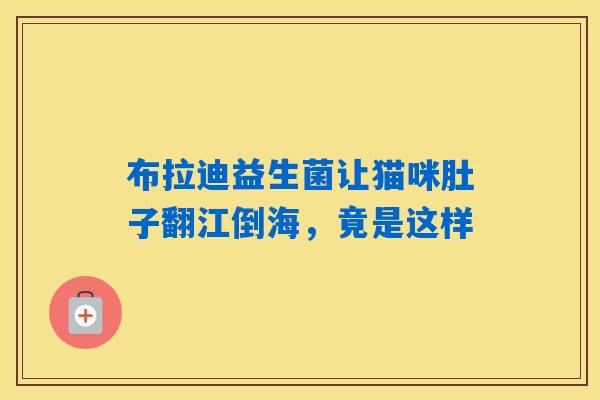 详细阅读:布拉迪益生菌让猫咪肚子翻江倒海,竟是这样 布拉迪益生菌让猫咪肚子翻江倒海,竟是这样