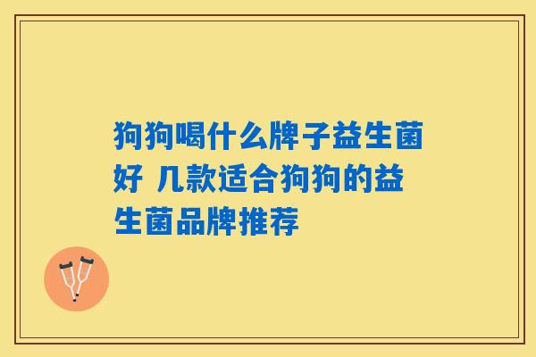 狗狗喝什么牌子益生菌好 几款适合狗狗的益生菌品牌推荐