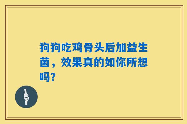 狗狗吃鸡骨头后加益生菌,效果真的如你所想吗? 狗狗吃鸡骨头后加益生菌,效果真的如你所想吗?