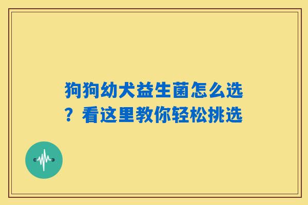 狗狗幼犬益生菌怎么选?看这里教你轻松挑选 狗狗幼犬益生菌怎么选?看这里教你轻松挑选