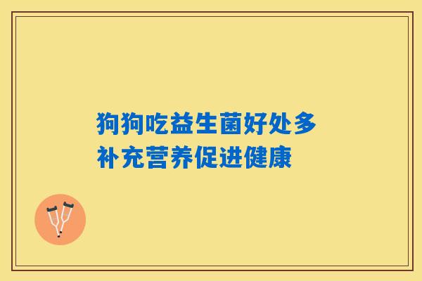 狗狗吃益生菌好处多 补充营养促进健康