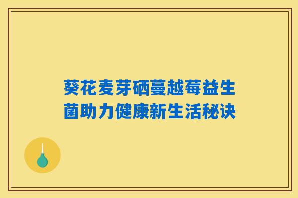 葵花麦芽硒蔓越莓益生菌助力健康新生活秘诀