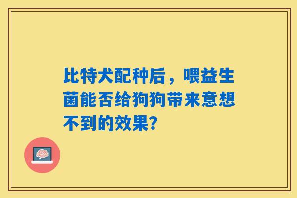 详细阅读:比特犬配种后,喂益生菌能否给狗狗带来意想不到的效果? 比特犬配种后,喂益生菌能否给狗狗带来意想不到的效果?