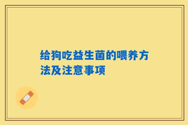 详细阅读:给狗吃益生菌的喂养方法及注意事项 给狗吃益生菌的喂养方法及注意事项